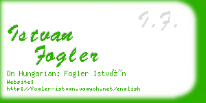istvan fogler business card